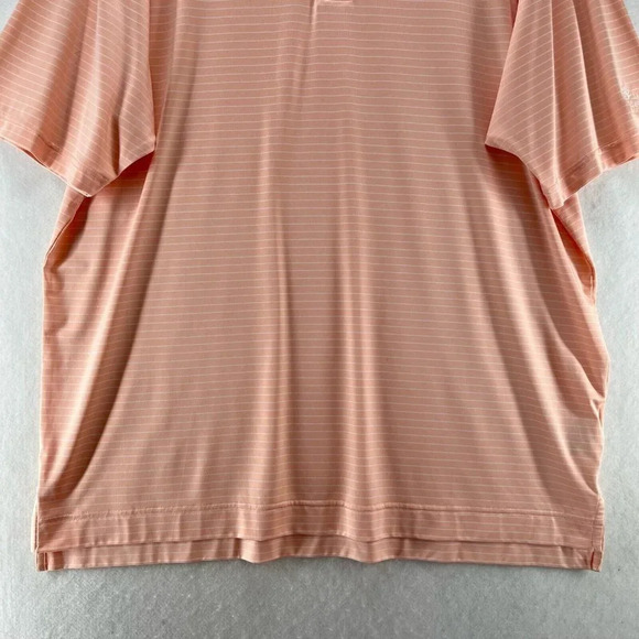 FootJoy Shirt Men Sz XL Golf Polo Stripe Short Sleeve Stretch Performance Orange - Picture 3 of 11